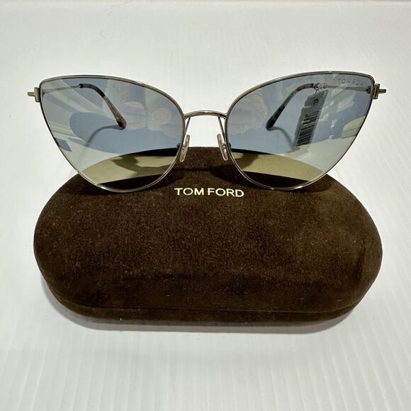 Tom Ford ANAIS-02 TF1005 32C Sunglasses Shiny Gold Cat Eye Full Rim NWT $510 main image 4